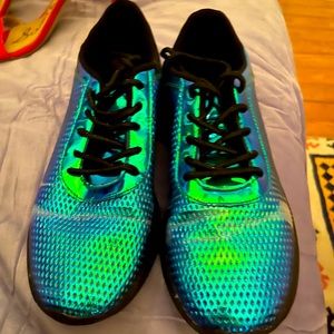 Green shiny sneakers size 8